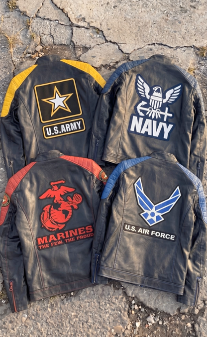 Handmade Military Leather Jackets- Men