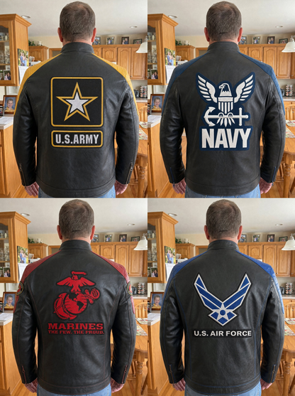 Handmade Military Leather Jackets- Men