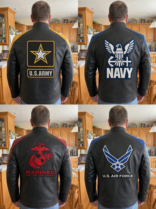 Handmade Military Leather Jackets- Men